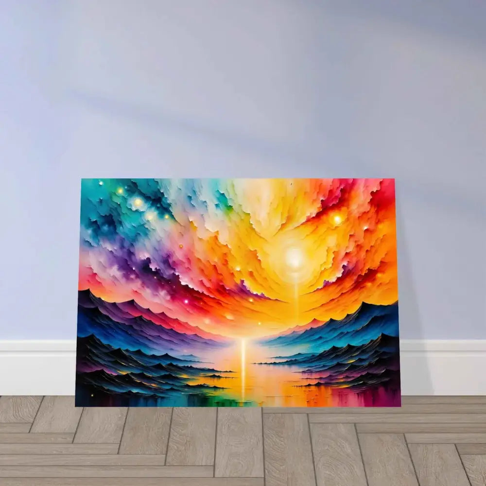 Aluminum Print Radiant Horizon PixiOnyx Luminous Masterpiece vibrant abstract landscape painting
