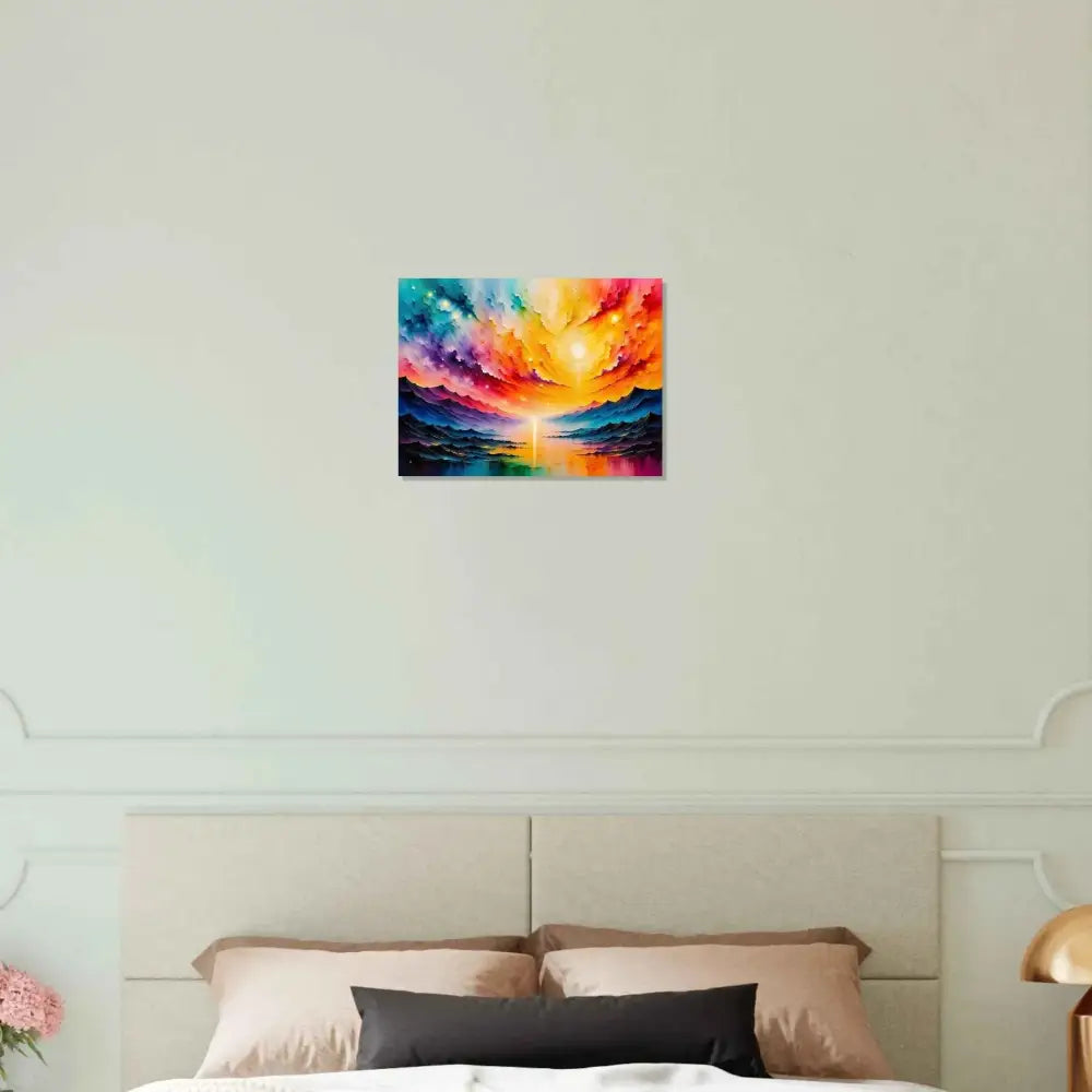 Aluminum Print Radiant Horizon PixiOnyx Luminous Masterpiece sunrise over reflective water