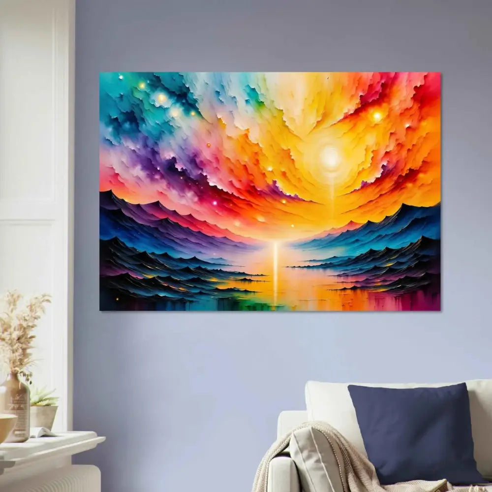 Aluminum Print Radiant Horizon PixiOnyx Luminous Masterpiece vibrant abstract landscape painting