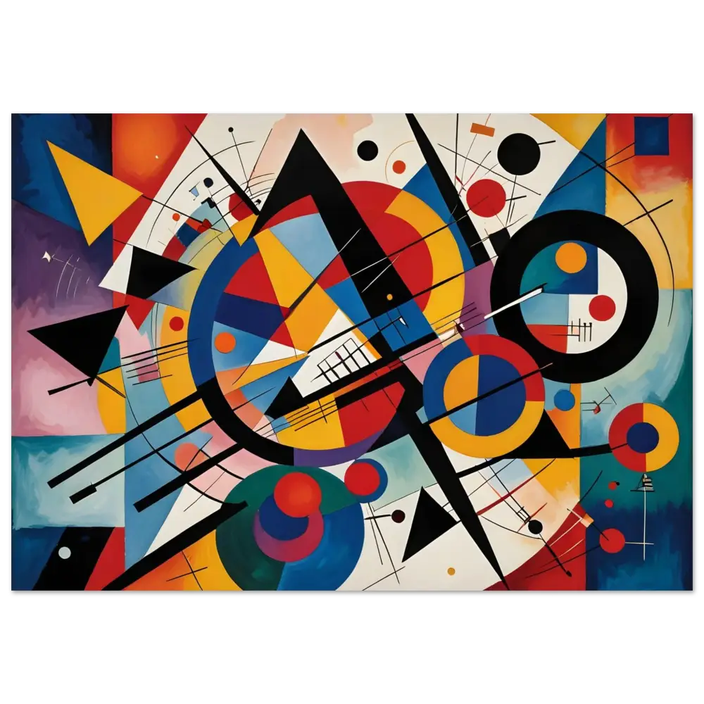 Abstract geometric painting printed on Aluminum for Rhythmic Geometry PixiOnyx Art
