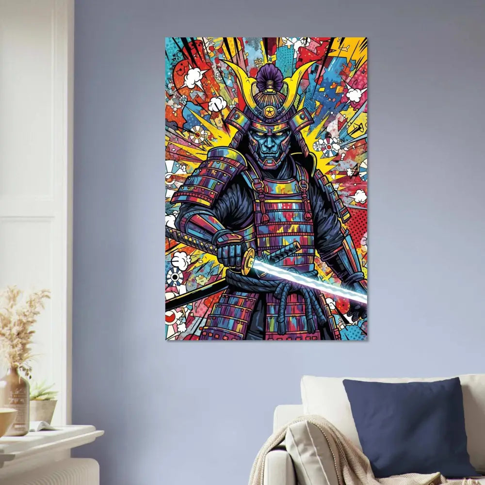 Colorful Samurai Splash print showcasing luminous color durable design in PixiOnyx UltraImpact Series