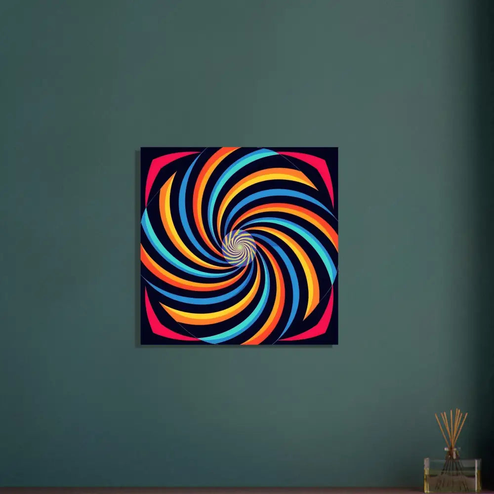 Colorful swirling square artwork on Aluminum Print Spirograph Swirl PixiOnyx Urban Alloy