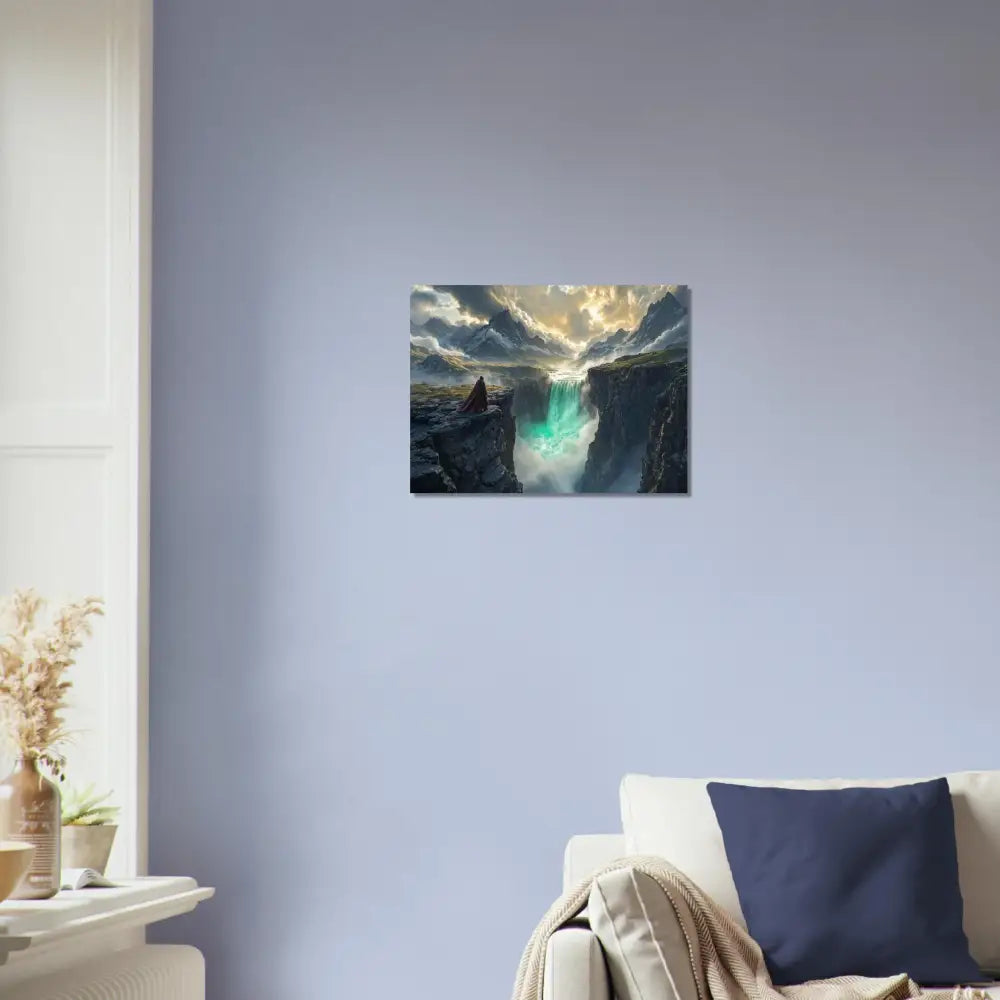 Fantasy landscape wall art Aluminum Print The Edge of Silence PixiOnyx Glacial Metal Flow Edition