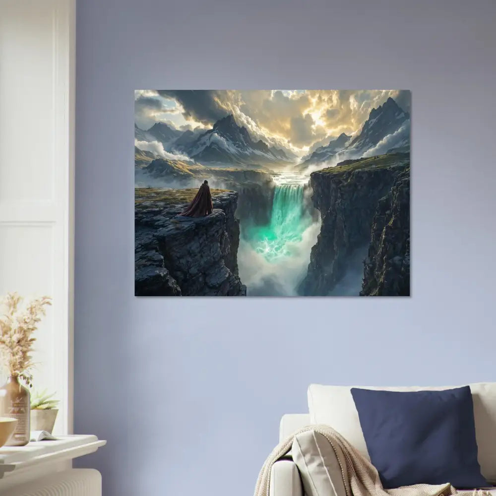 Fantasy landscape wall art Aluminum Print The Edge of Silence PixiOnyx Glacial Metal Flow Edition