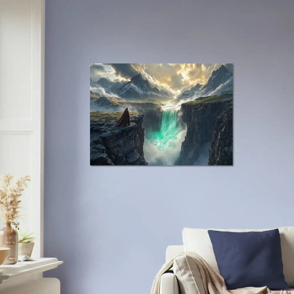 Fantasy landscape wall art Aluminum Print The Edge of Silence PixiOnyx Glacial Metal Flow Edition