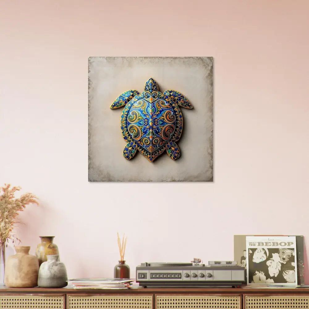 Ornate turtle wall art Aluminum Print Turtle Sigil Shell of Patterns PixiOnyx Radiant Totem