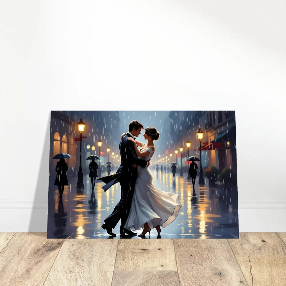 Romantic couple dancing in the rain Aluminum Print Waltz in the Rain PixiOnyx Luminous Dance