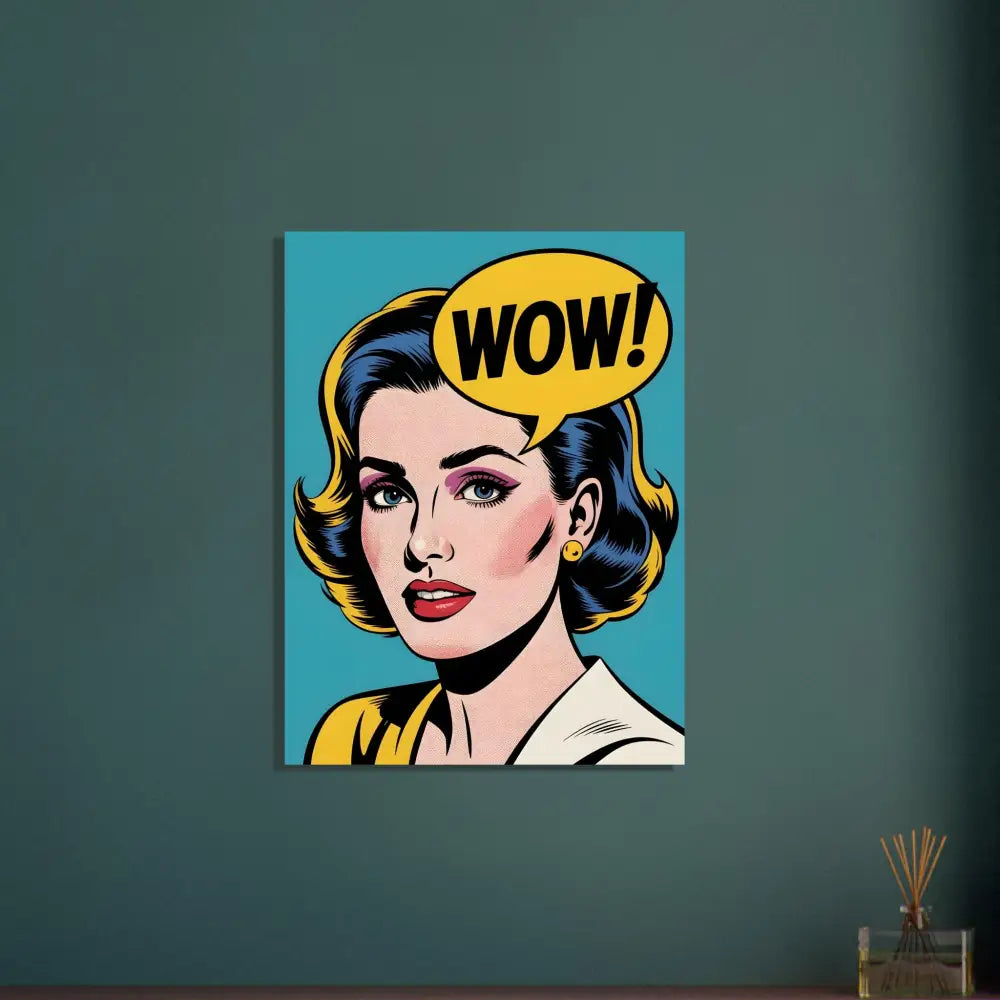 Pop art WOW! canvas aluminum print from PixiOnyx Bold Metal Edition