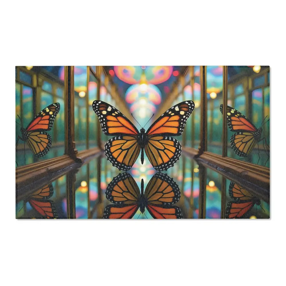 Colorful Monarch butterfly canvas print from Area Rug Butterfly Reflections by PixiOnyx