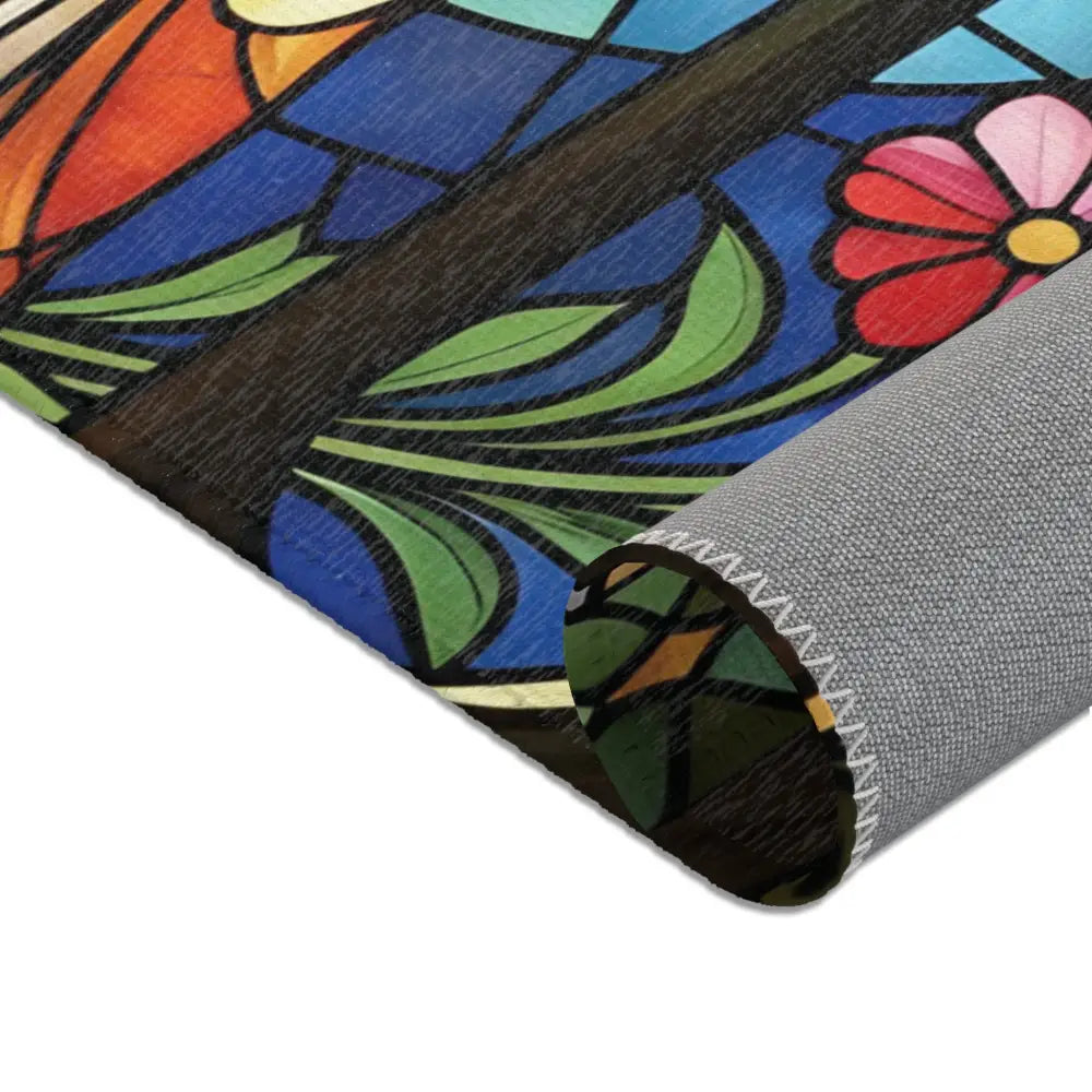 Rolled stained glass rug from Divine Radiance PixiOnyx Sacred Light Floor Art