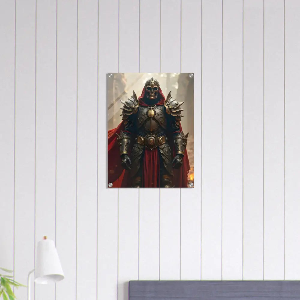 Framed knight in armor from Armoured Warrior Acrylic Print Steel Oath PixiOnyx Glassblade Series
