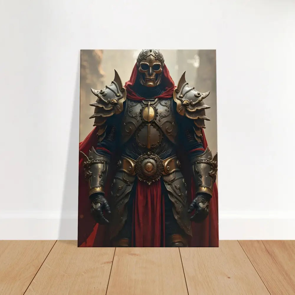 Framed knight in ornate armor wall art for Armoured Warrior Canvas Steel Oath PixiOnyx