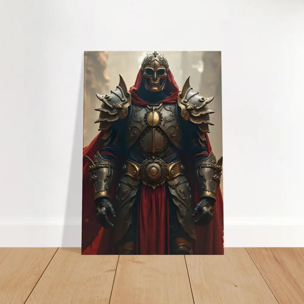 Framed knight in ornate steel armor wall art for Armoured Warrior Canvas by PixiOnyx