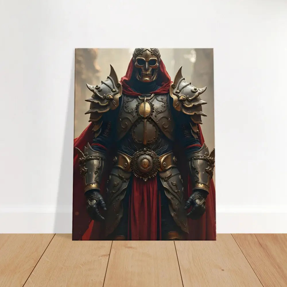 Framed knight in ornate armor from Armoured Warrior Canvas Steel Oath PixiOnyx Wall Art