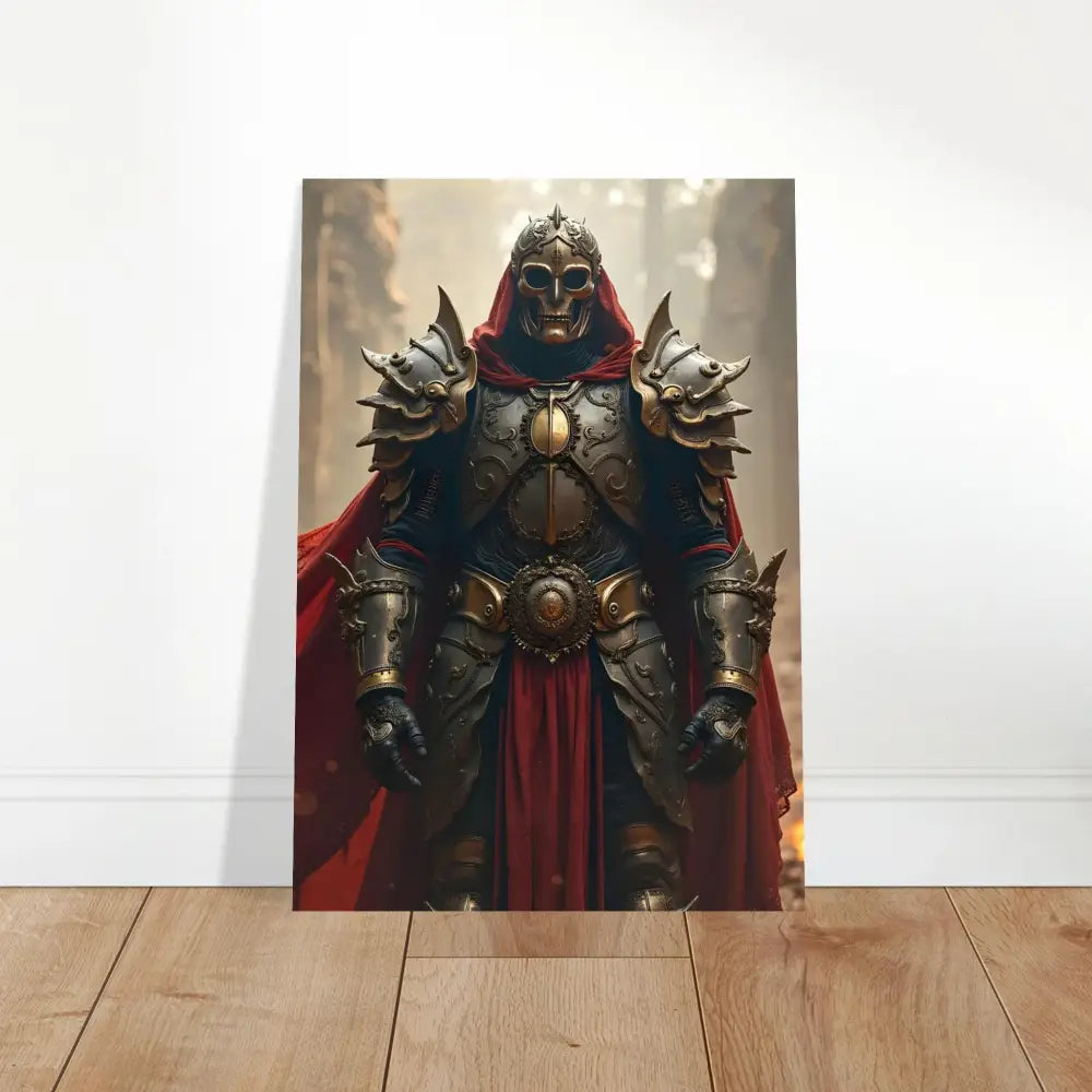 Framed Dark Knight artwork from Armoured Warrior Metal Print Steel Oath PixiOnyx Molten Vanguard