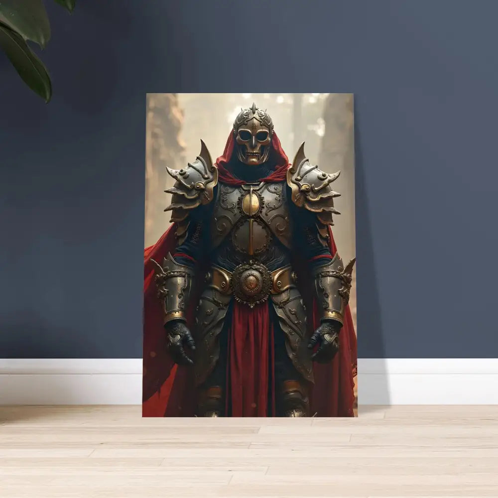 Framed knight artwork displayed on the Armoured Warrior Poster Steel Oath PixiOnyx Fine Art Print