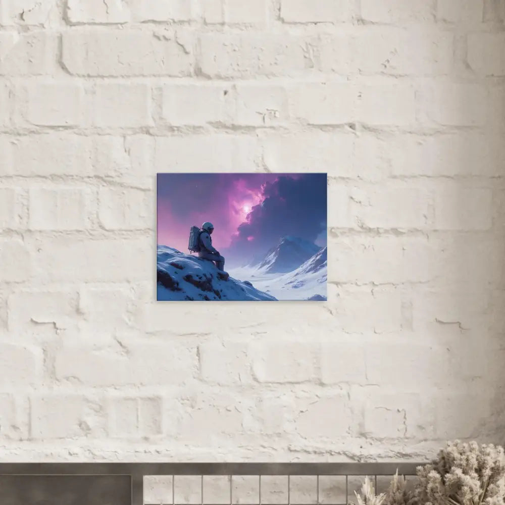 Mountain climber canvas print from Astronaut Canvas Void Solitude PixiOnyx Cosmic Wall Print