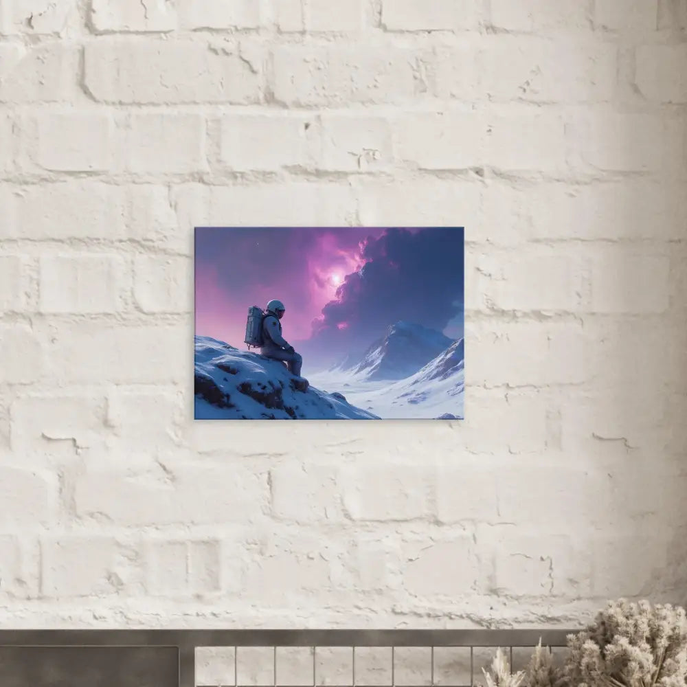 Mounted astronaut landscape print on canvas titled Void Solitude from PixiOnyx Cosmic Wall Print