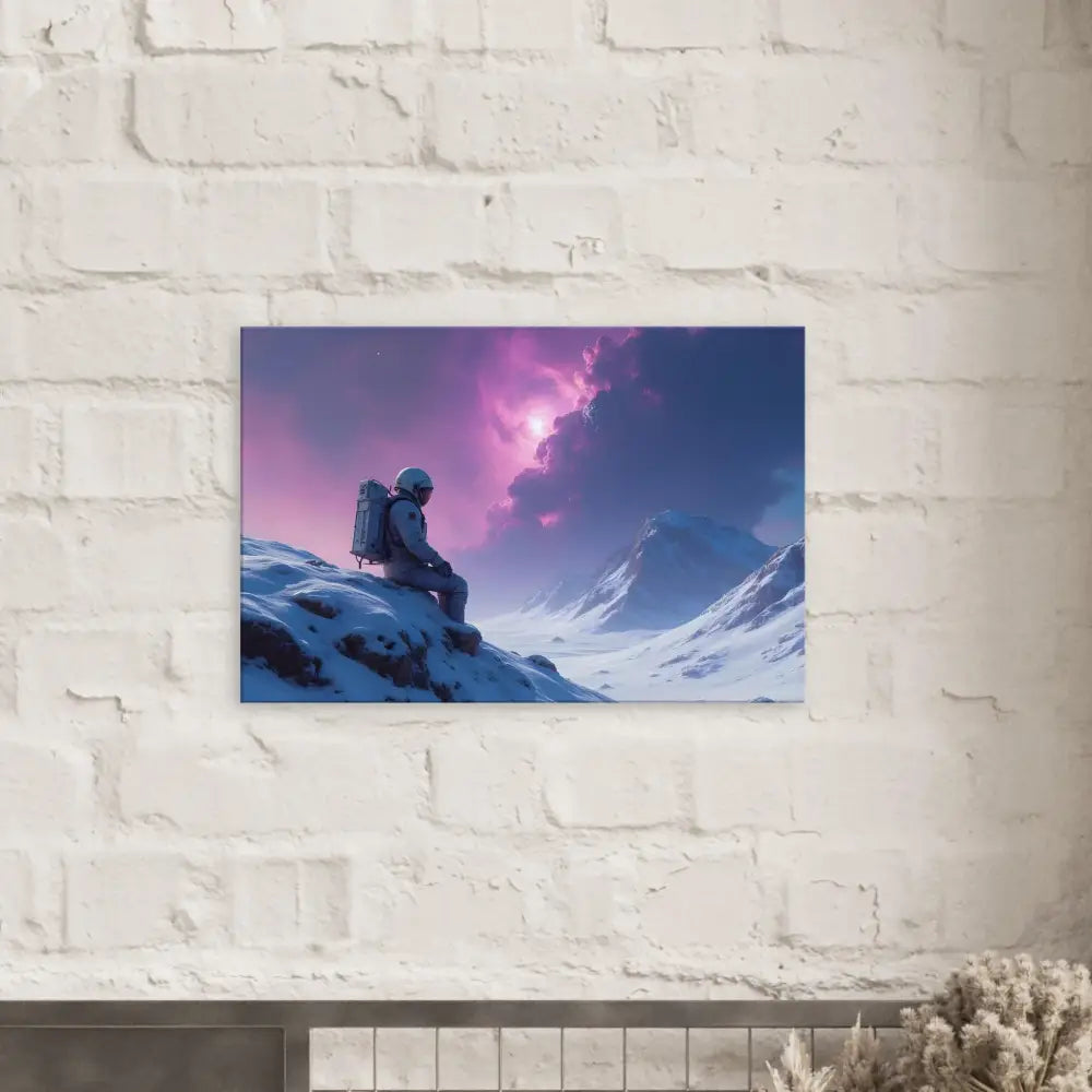 Astronaut canvas print titled Void Solitude displayed on PixiOnyx Cosmic Wall Art