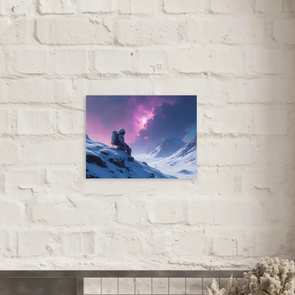 Framed astronaut mountain landscape art on PixiOnyx Sci-Fi Brilliance Panel