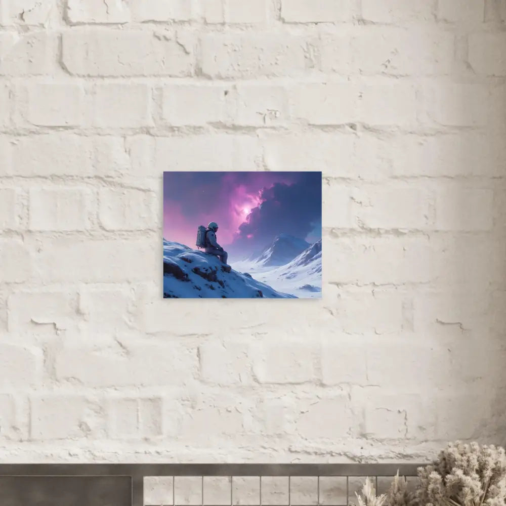 Mountain landscape art print on Astronaut Metal Print Void Solitude PixiOnyx Sci-Fi Panel
