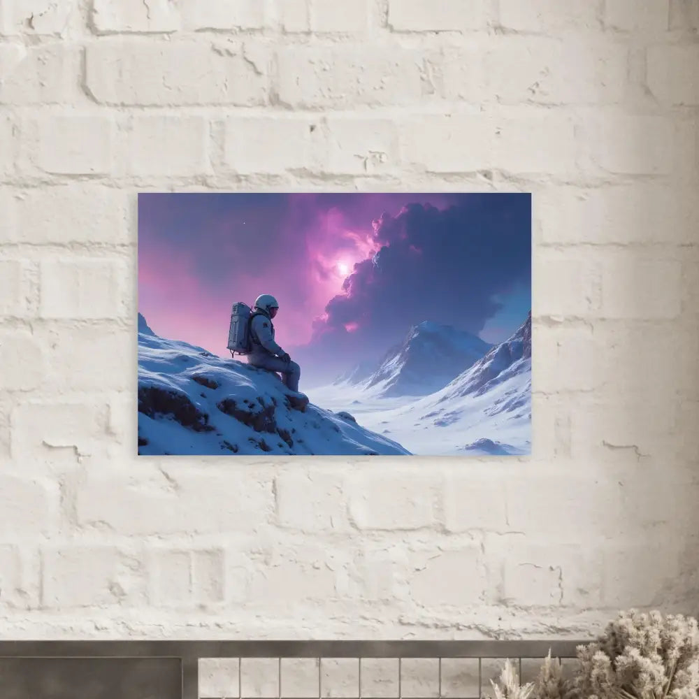 Astronaut sitting on snowy mountain art for PixiOnyx Sci-Fi Brilliance Panel