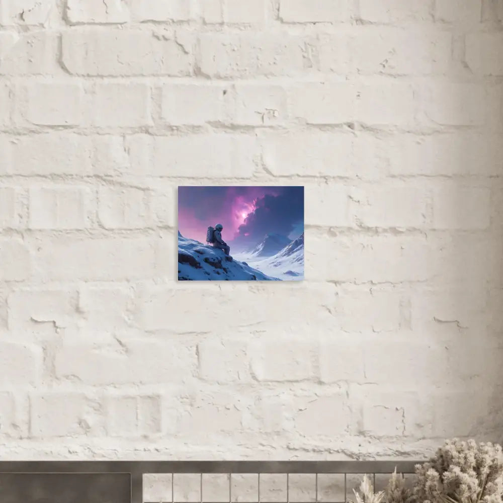 Mountain landscape art print on Astronaut Metal Print Void Solitude PixiOnyx Sci-Fi Panel