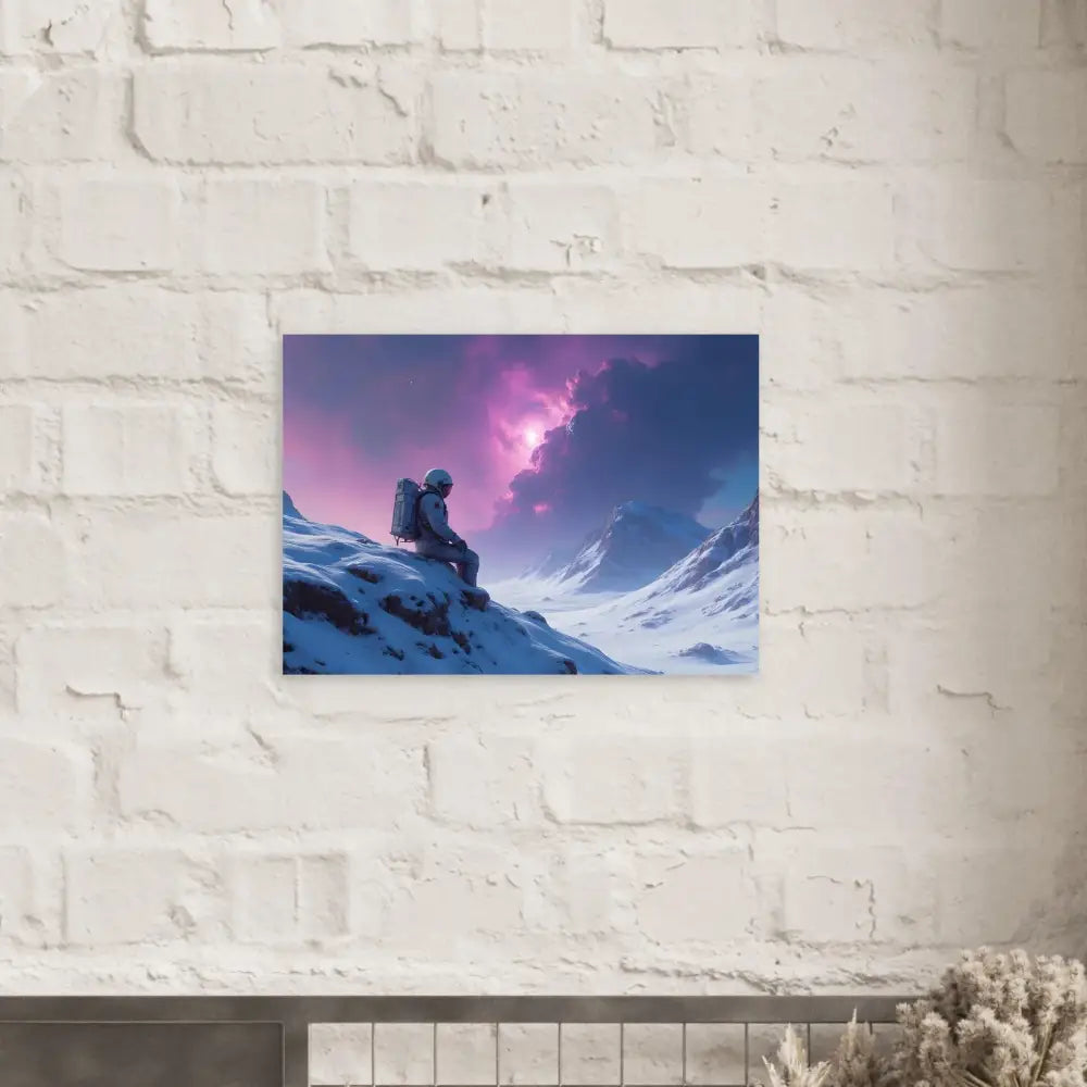 Mounted astronaut landscape print on metal panel from PixiOnyx Sci-Fi Brilliance Collection