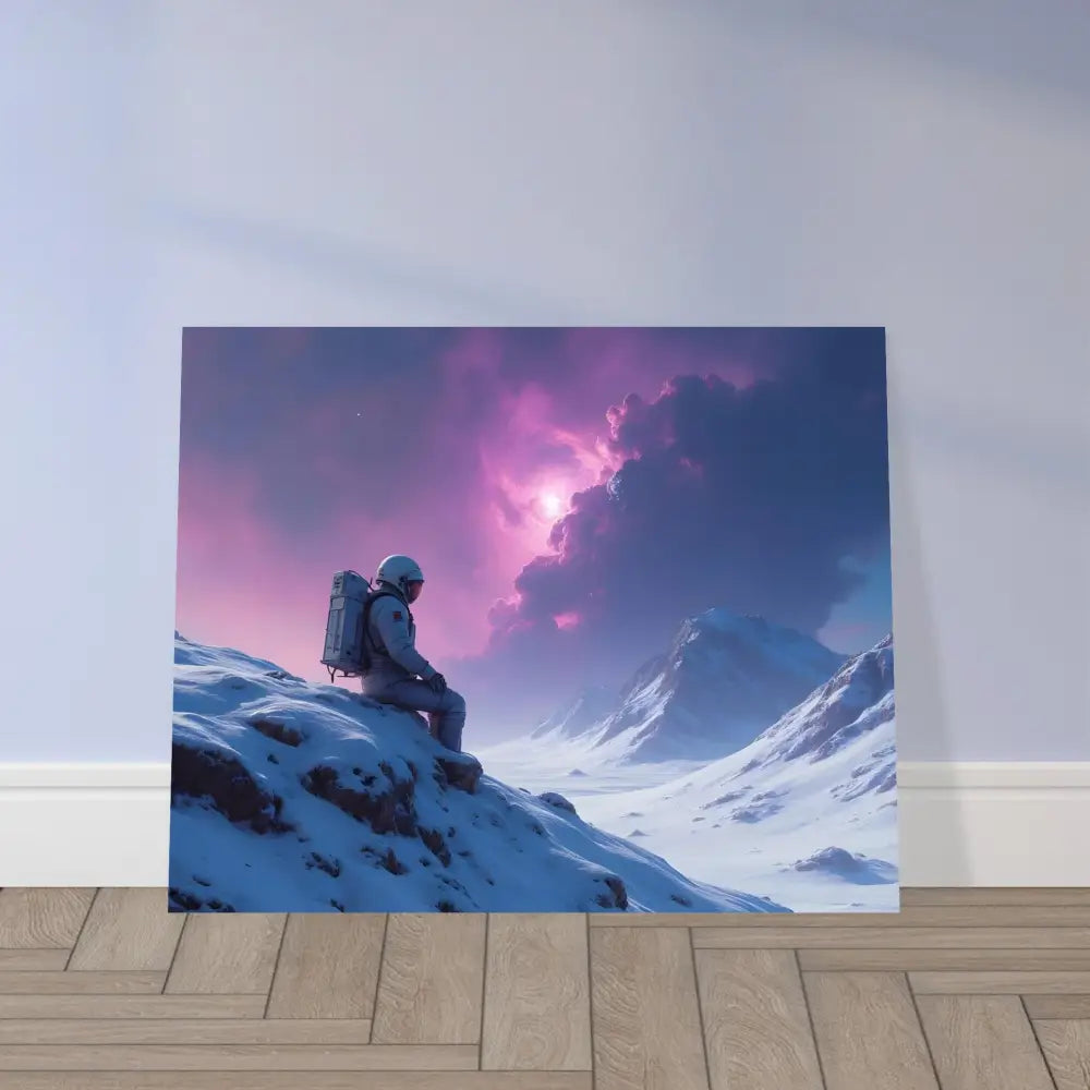 Square astronaut canvas print from Astronaut Poster Void Solitude by PixiOnyx Fine Art