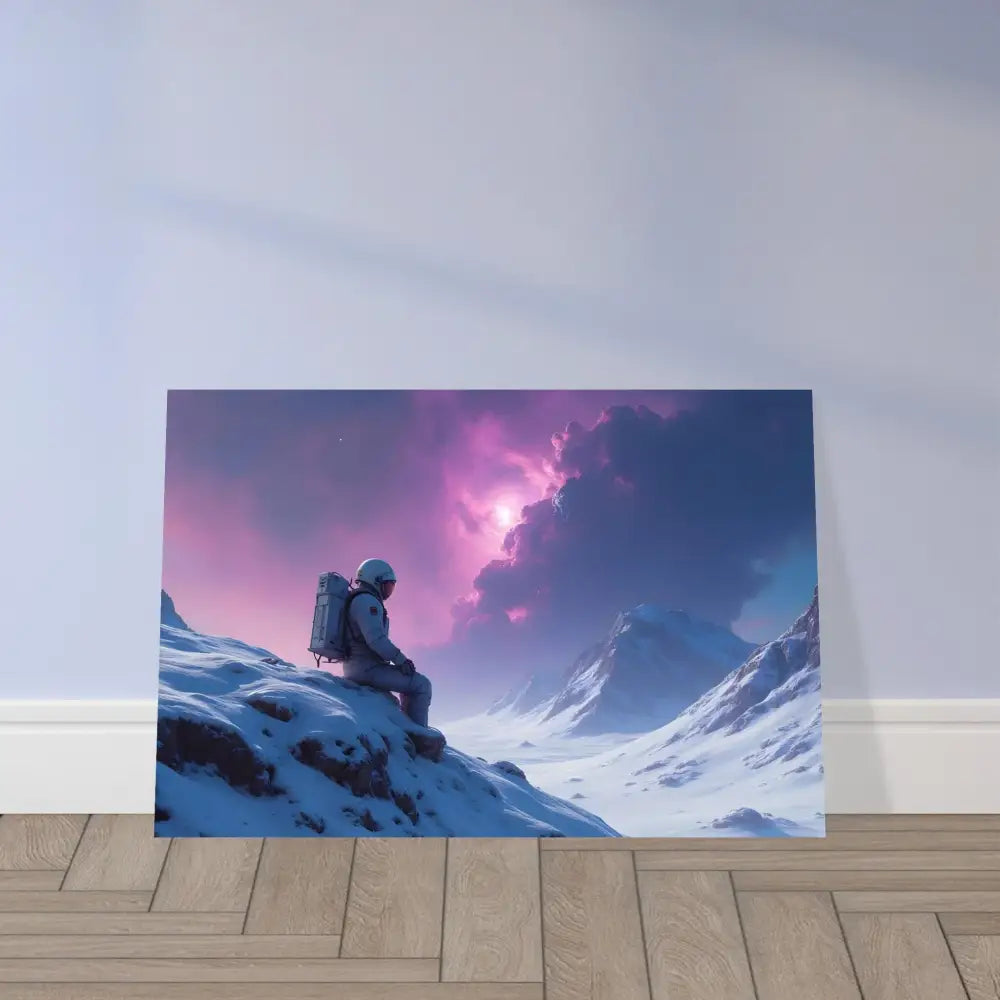 Astronaut mountain landscape print on PixiOnyx Fine Art Poster titled Void Solitude