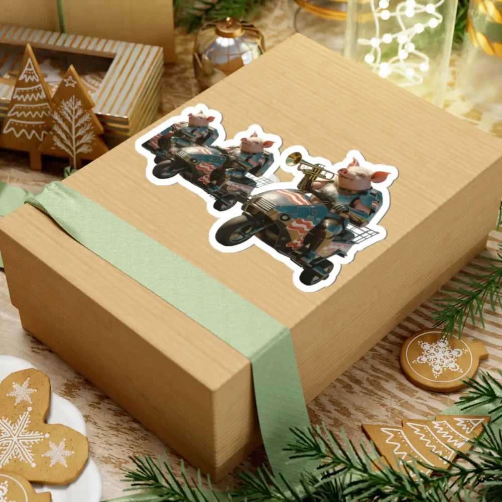 Gift box with Pig Stickers from Bacon Battalion Tactical Pig Sticker PixiOnyx Military Animal Decal