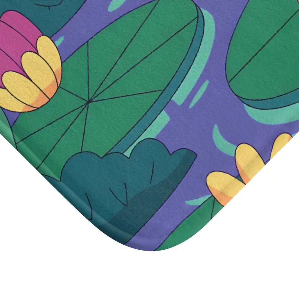 Lily pad bath mat from Funky Frog Groove PixiOnyx Amphibian Vibe Decor