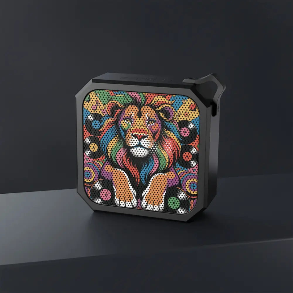 Bluetooth Speaker Groove King with colorful lion design and built-in portable audio