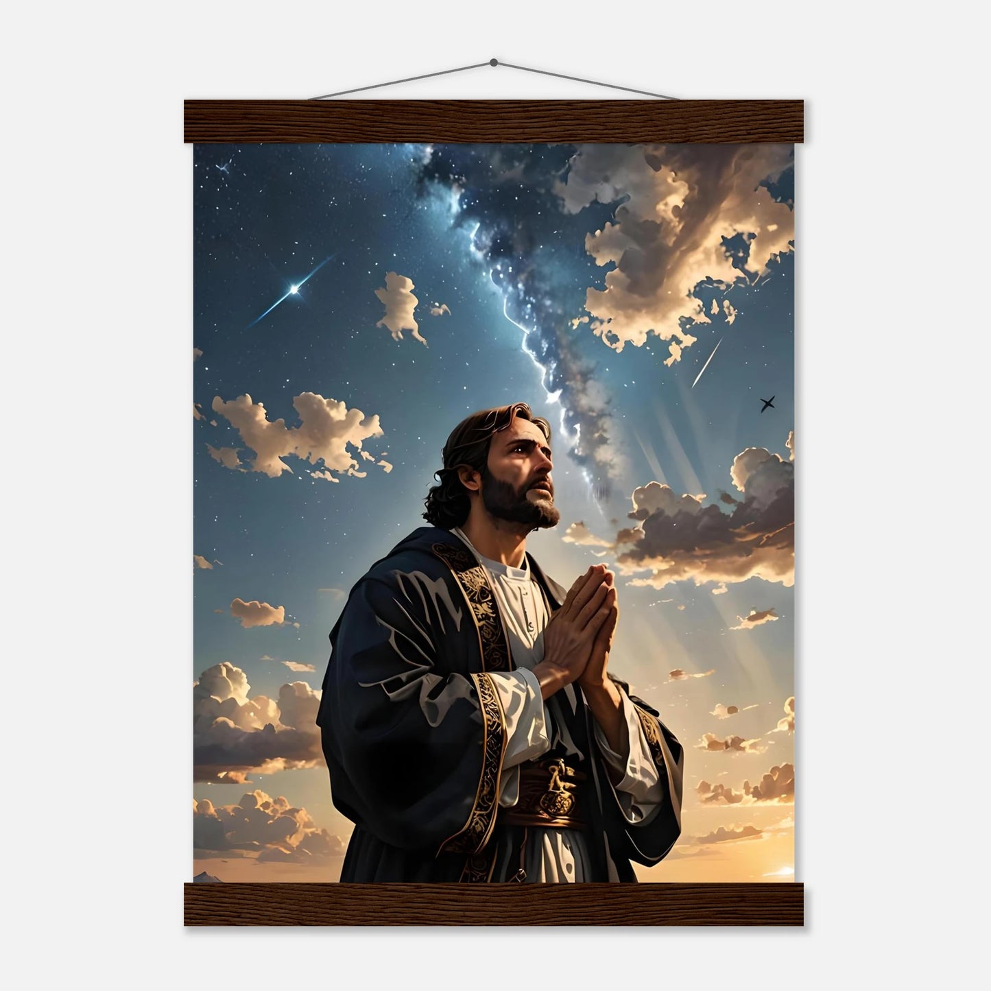 Religious wall hanging Poster with Hanger Prayer to the Cosmos PixiOnyx