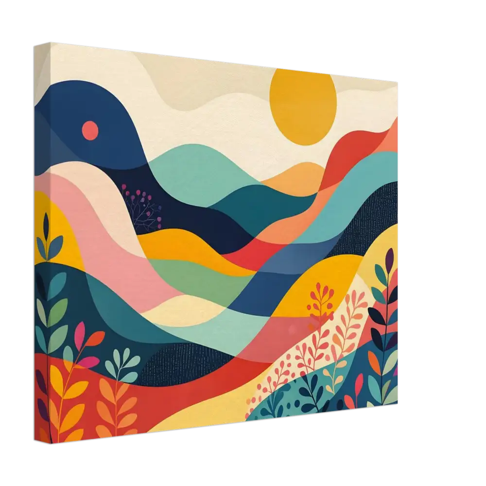 Colorful abstract nature landscape painting on PixiOnyx Dreamscape Canvas