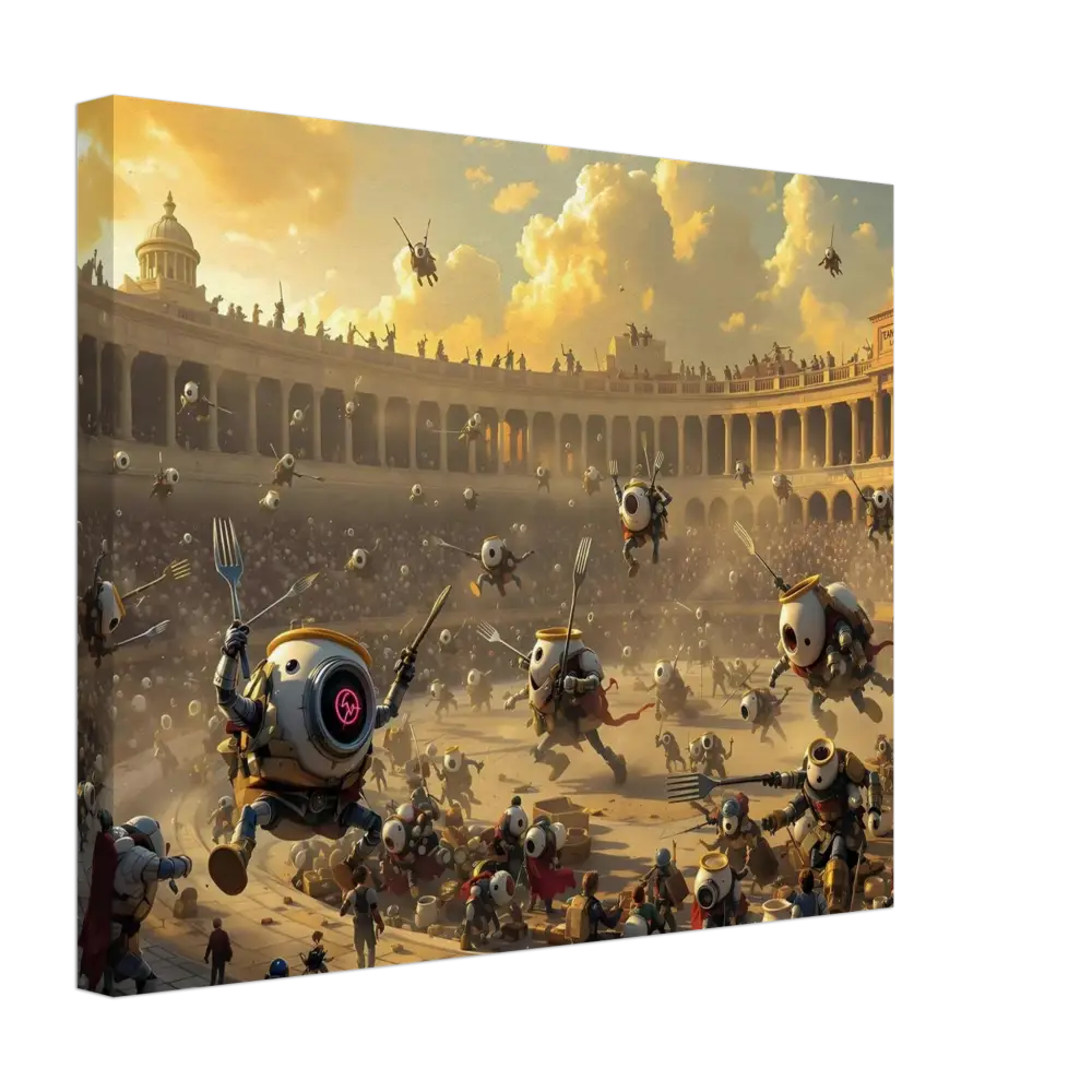 Robotic gladiatorial arena from Canvas – Battle of the Breakfast Bots PixiOnyx Brunch Arena Wrap