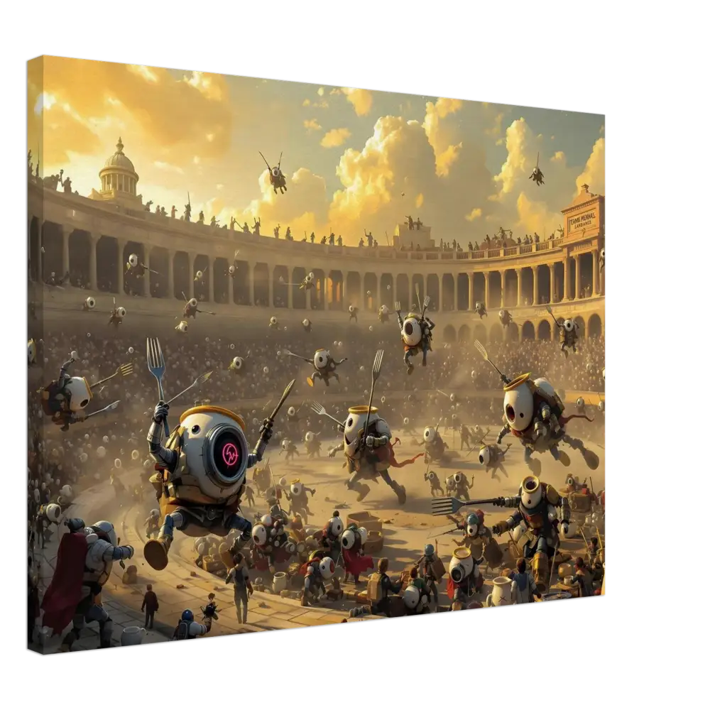 Robotic gladiatorial arena from Canvas Battle of the Breakfast Bots PixiOnyx Brunch Arena Wrap