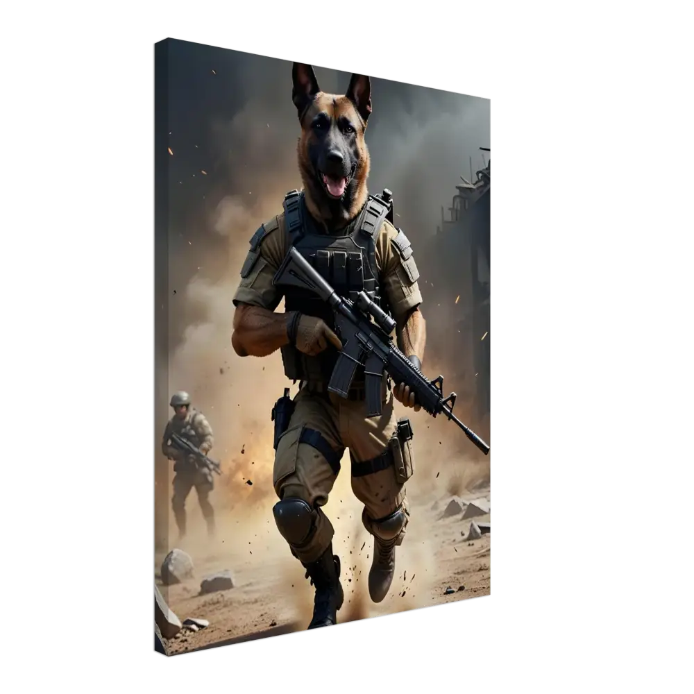 Anthropomorphic dog soldier from Canvas – Battlehound Vanguard PixiOnyx Urban Warrior