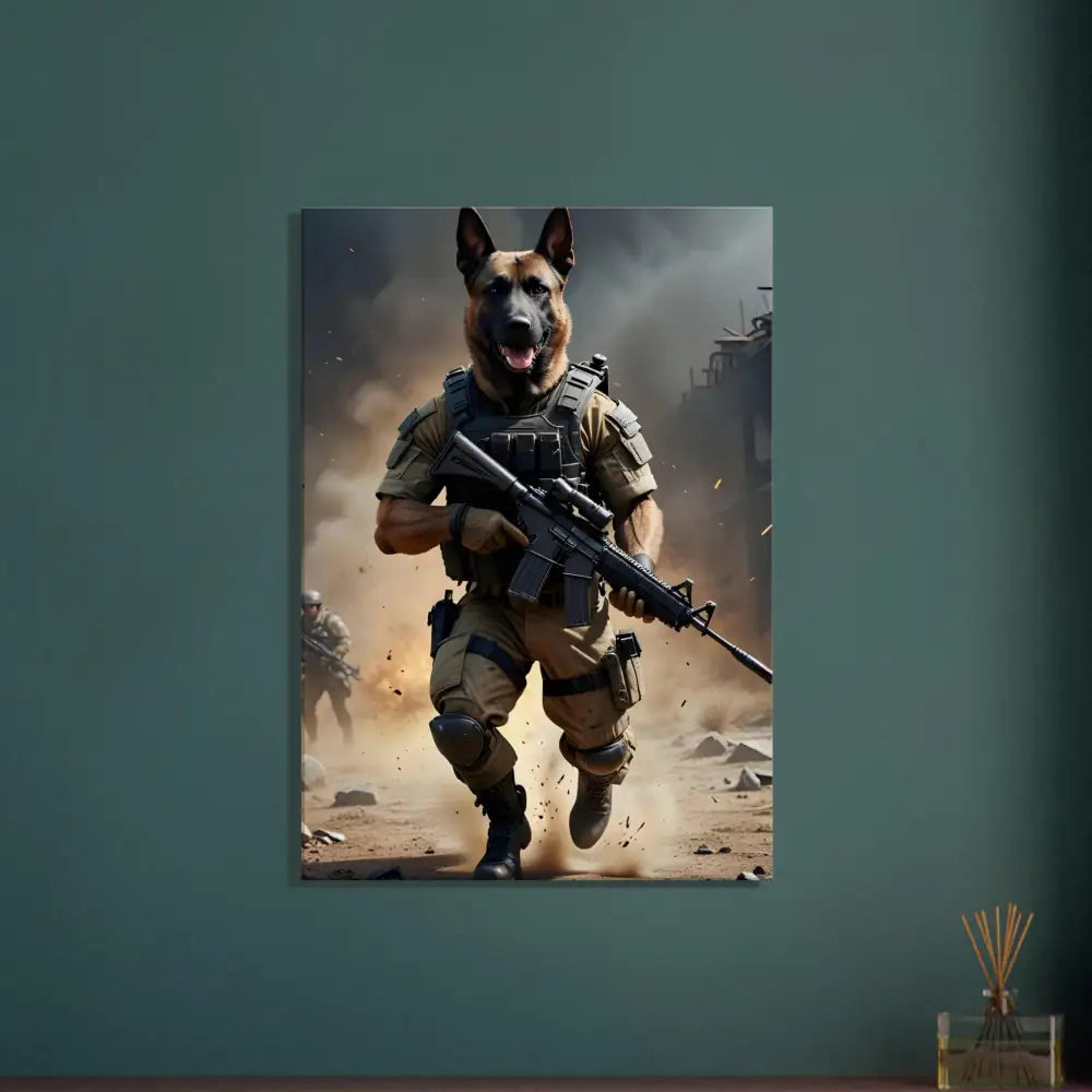 Anthropomorphic dog soldier from Canvas Battlehound Vanguard PixiOnyx Urban Warrior