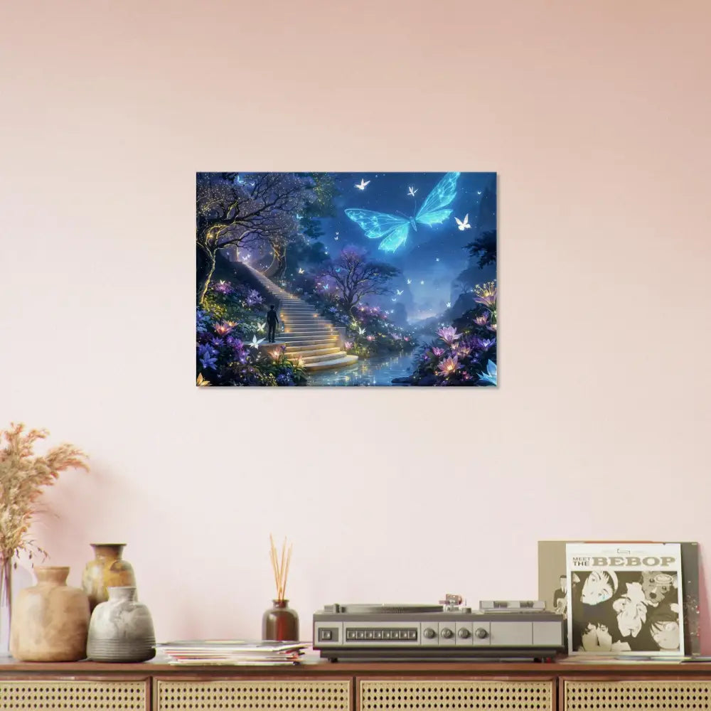 Butterfly fantasy wall art on Canvas Biolumina The Valley Beyond PixiOnyx Fantasy Landscape