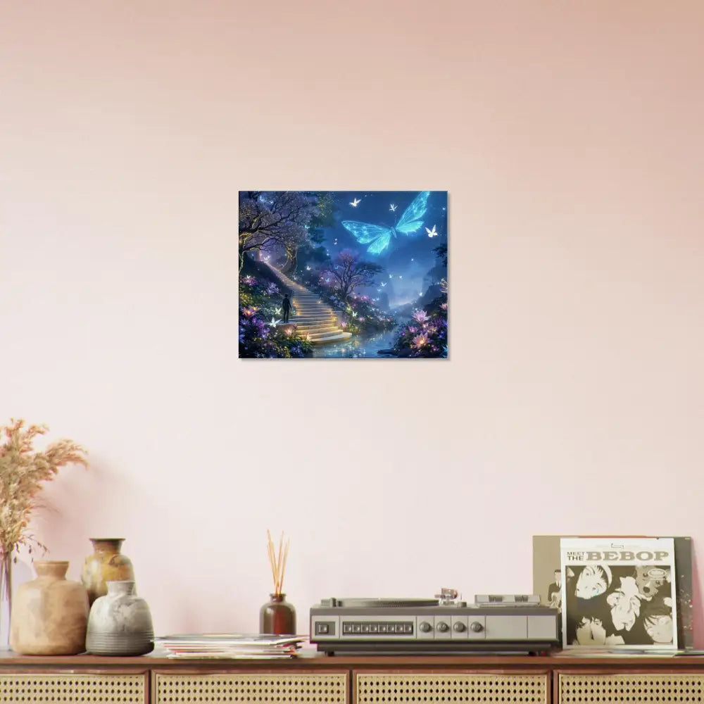 Fantasy butterfly staircase artwork on Canvas Biolumina The Valley Beyond PixiOnyx