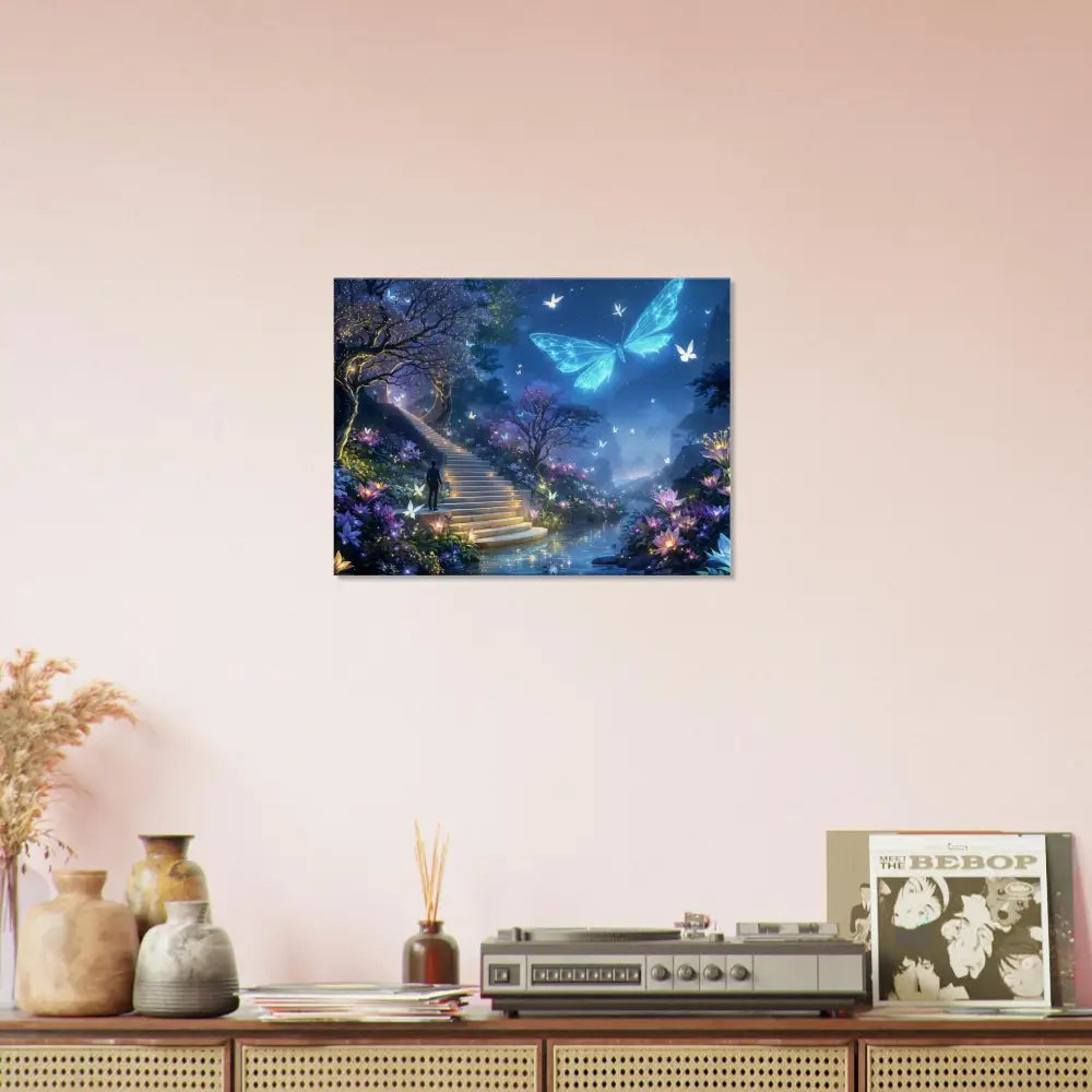 Fantasy butterfly garden wall art on Canvas Biolumina The Valley Beyond PixiOnyx Landscape