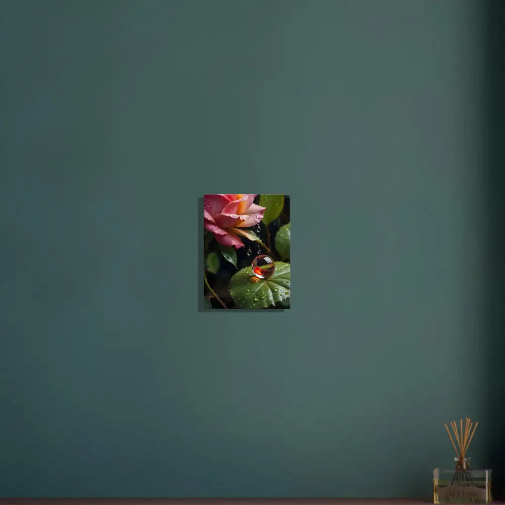 Rose and water droplet art on Canvas Blush Reverie by PixiOnyx Botanical Daydream
