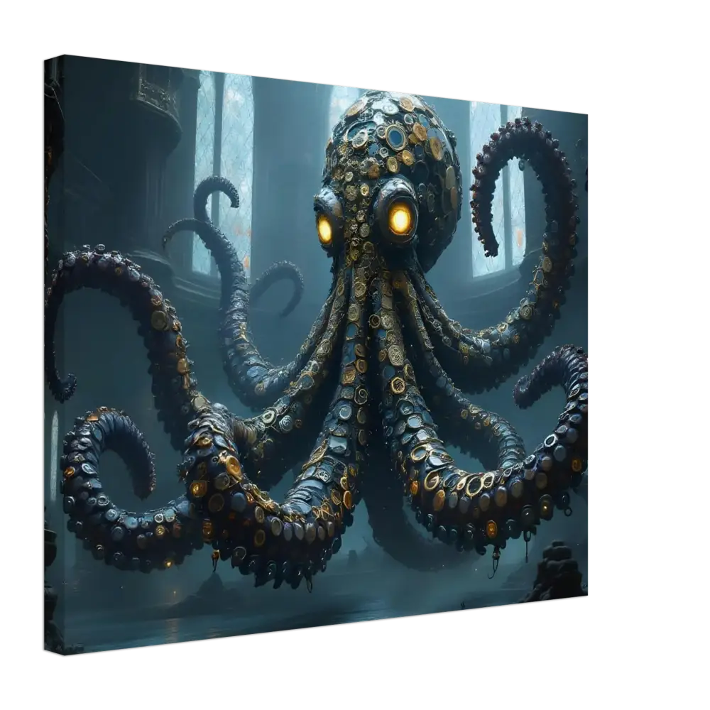 Steampunk octopus sculpture with glowing eyes from Canvas Clocktopus PixiOnyx Dreamcore Deep Sea Wrap