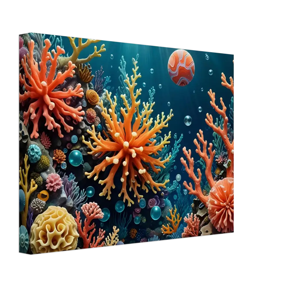 Vibrant coral reef artwork on Canvas – Coral Reverie PixiOnyx Undersea Dreamscape