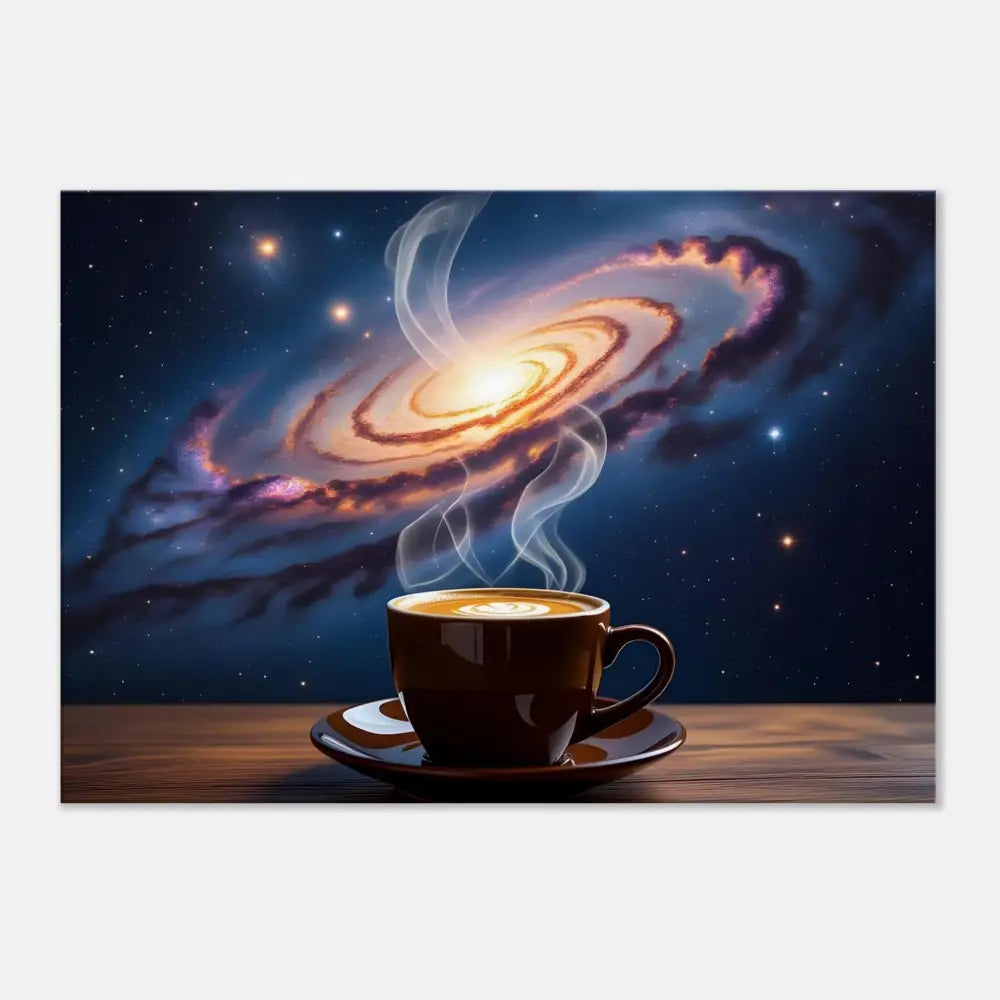 Steaming coffee cup from Canvas Cosmic Brew PixiOnyx Dreamscape Canvas artwork