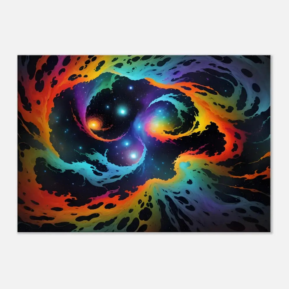 Colorful cosmic nebula artwork on Canvas Cosmic Tides PixiOnyx Abstract Dreamscape