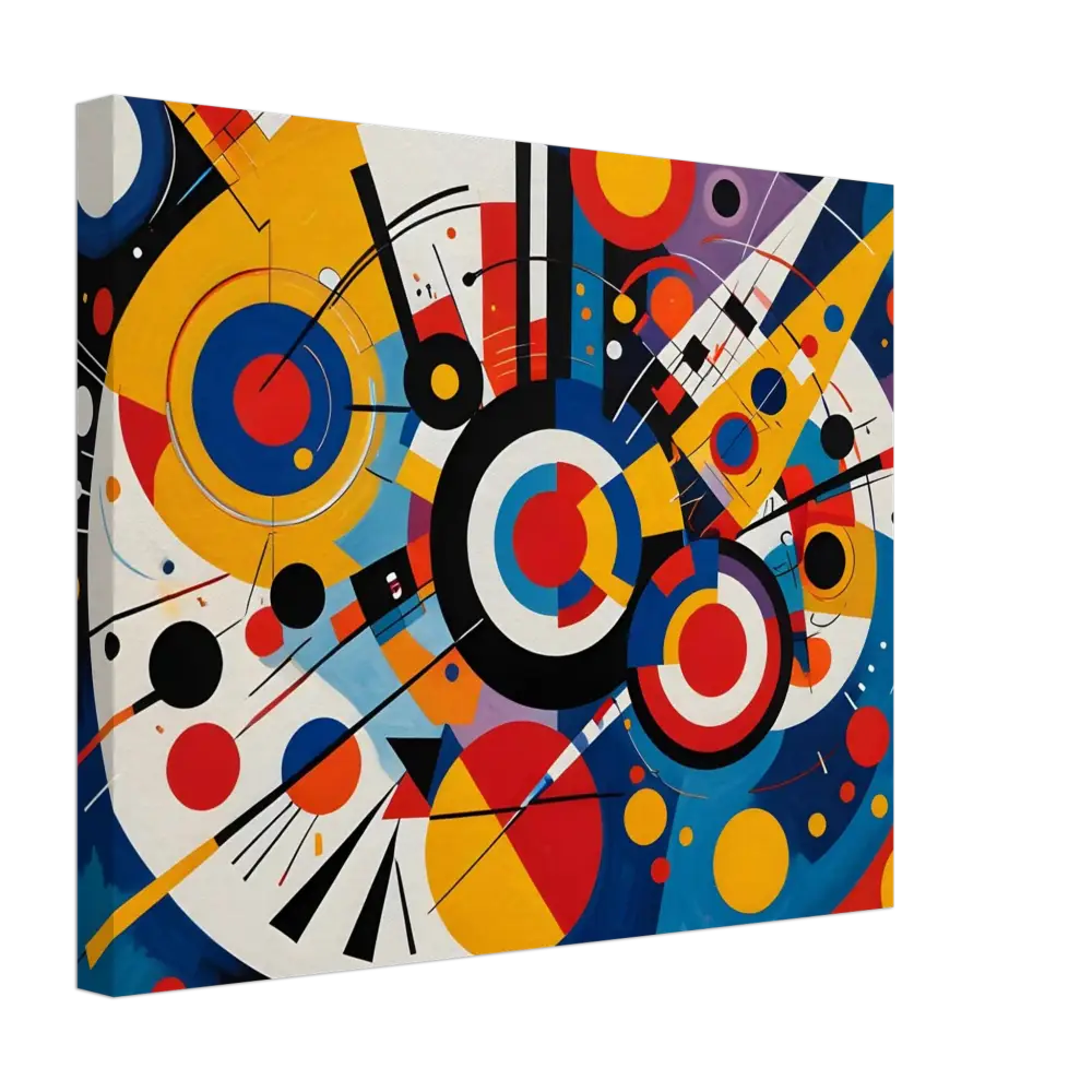 Abstract geometric canvas art displayed in Canvas – Dynamic Balance PixiOnyx Abstract Geometry