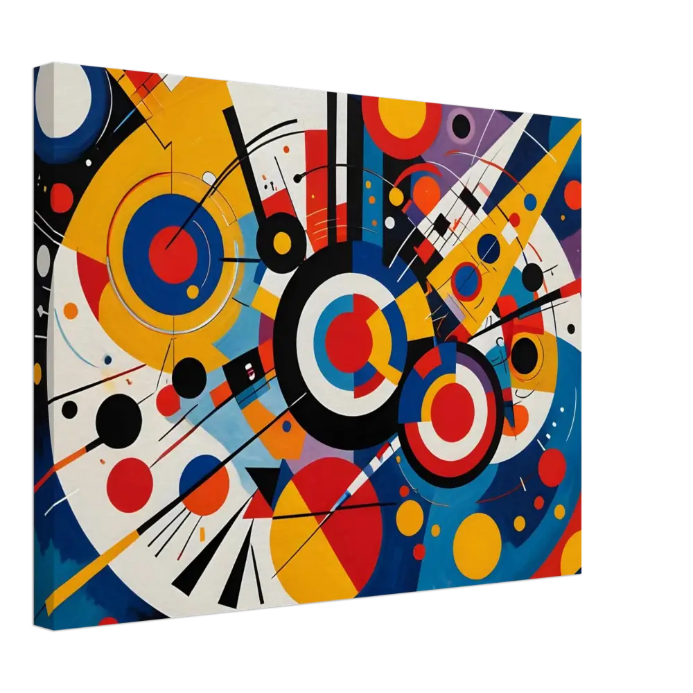 Abstract geometric canvas art on the Canvas Dynamic Balance PixiOnyx product display