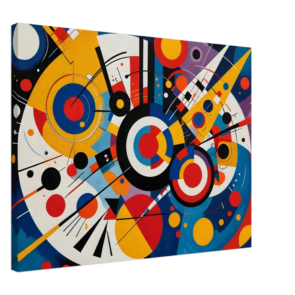 Abstract geometric painting displayed on Canvas – Dynamic Balance PixiOnyx Abstract Geometry